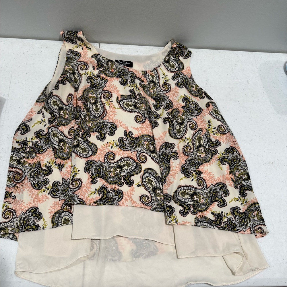 Nue Options Paisley Print Blouse in Cream and Black